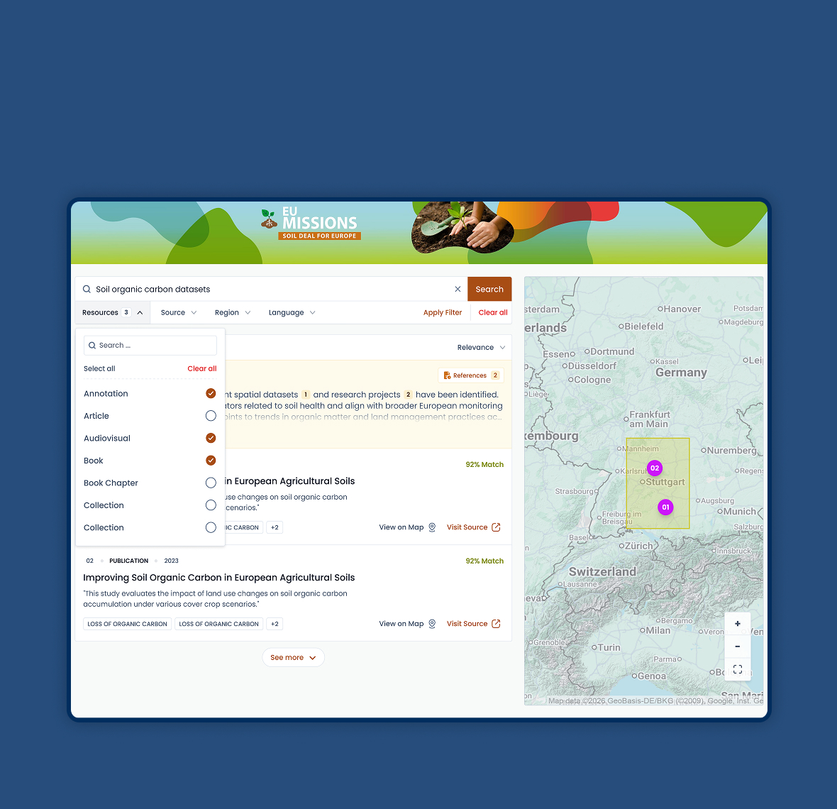 EU Mission Soil Platform – Digital Backbone of "A Soil Deal for Europe" Interface 4